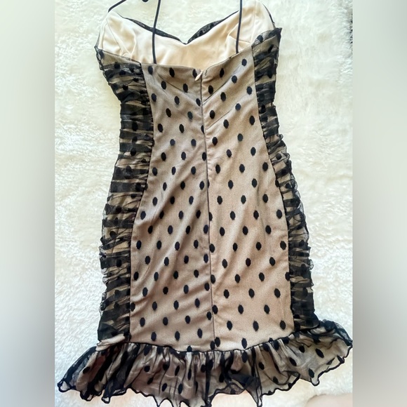 Black/Nude Lace Party Mini Dress - Picture 2 of 4